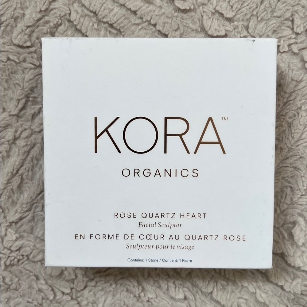 KORA Organics Rose Quartz Heart Facial Sculptor Pink Heart-Shaped Stone, New - Picture 3 of 16